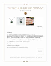1.01 Ct. Bluish Green Sapphire and Natural Diamond Accent Stones Pendant, 14K White Gold Appraisal