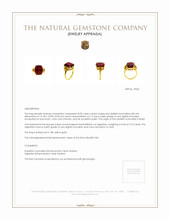 8.90 Ct. Rubellite Tourmaline Sapphire Antique Style Ring, 18K Yellow Gold Appraisal