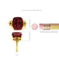 8.90 Ct. Rubellite Tourmaline Sapphire Antique Style Ring, 18K Yellow Gold Image