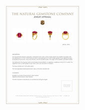 8.05 Ct. Rubellite Tourmaline Sapphire Antique Style Ring, 18K Yellow Gold Appraisal