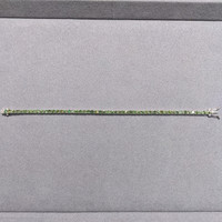 7.00 Ct.Tw. Green Sapphire Tennis/Line Bracelet, 14K White Gold Image