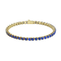 6.08 Ct.Tw. Blue Sapphire Tennis/Line Bracelet, 14K Yellow Gold Video