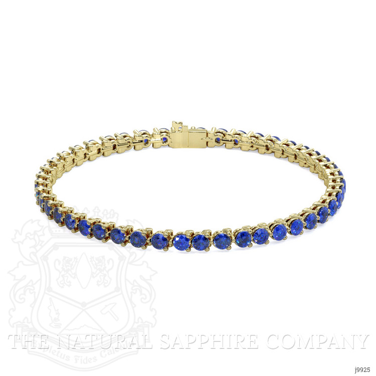 6.08 Ct.Tw. Blue Sapphire Tennis/Line Bracelet, 14K Yellow Gold