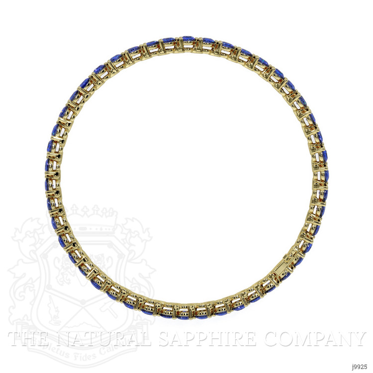 6.08 Ct.Tw. Blue Sapphire Tennis/Line Bracelet, 14K Yellow Gold
