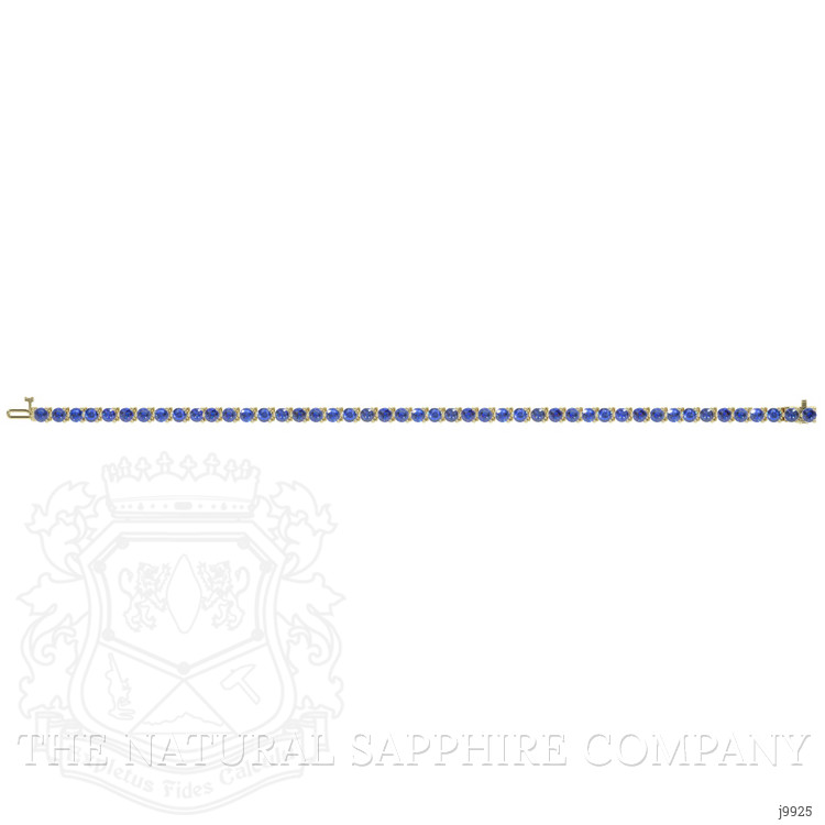 6.08 Ct.Tw. Blue Sapphire Tennis/Line Bracelet, 14K Yellow Gold