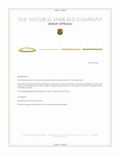 5.42 Ct.Tw.Total Carat Weight Emerald Tennis/Line Bracelet, 14K Yellow Gold Appraisal