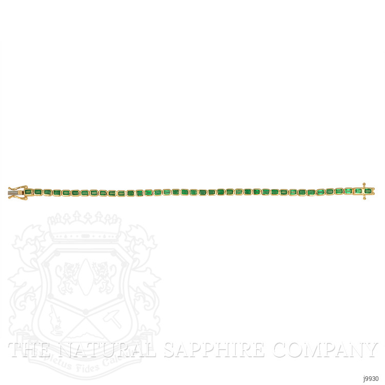 5.42 Ct.Tw. Emerald Tennis/Line Bracelet, 14K Yellow Gold