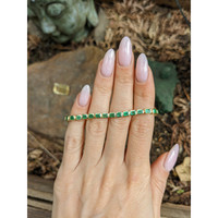 5.42 Ct.Tw. Emerald Tennis/Line Bracelet, 14K Yellow Gold Life Style