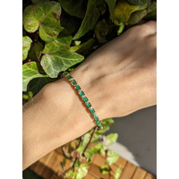 5.42 Ct.Tw. Emerald Tennis/Line Bracelet, 14K Yellow Gold Life Style