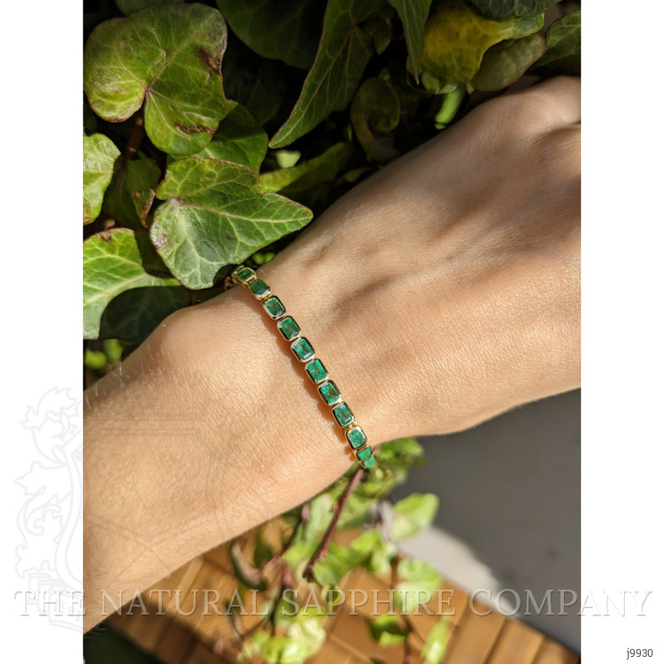 5.42 Ct.Tw. Emerald Tennis/Line Bracelet, 14K Yellow Gold