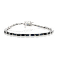 4.89 Ct.Tw. Blue Sapphire Tennis/Line Bracelet, 14K White Gold Video