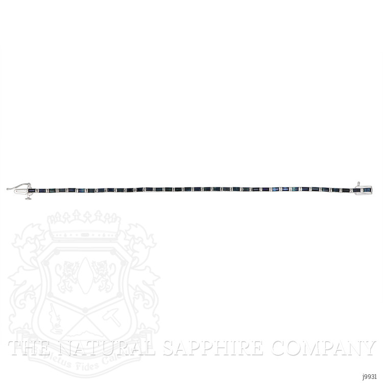 4.89 Ct.Tw. Blue Sapphire Tennis/Line Bracelet, 14K White Gold