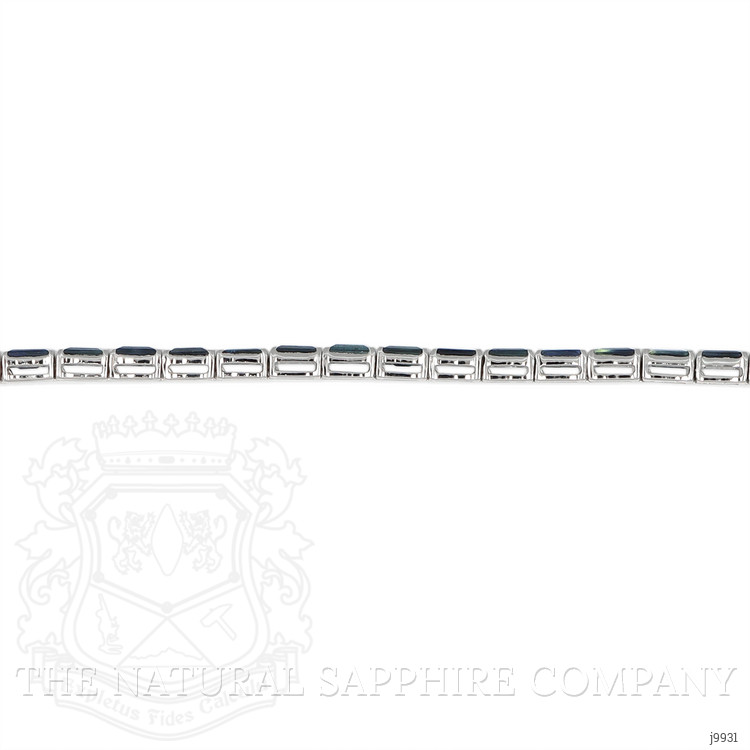 4.89 Ct.Tw. Blue Sapphire Tennis/Line Bracelet, 14K White Gold