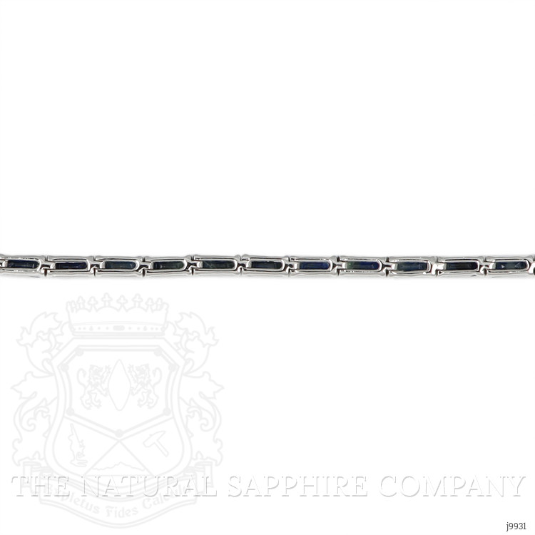 4.89 Ct.Tw. Blue Sapphire Tennis/Line Bracelet, 14K White Gold