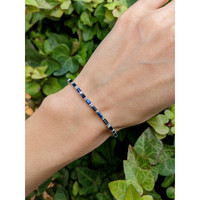4.89 Ct.Tw. Blue Sapphire Tennis/Line Bracelet, 14K White Gold Life Style