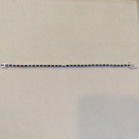 4.89 Ct.Tw. Blue Sapphire Tennis/Line Bracelet, 14K White Gold Life Style