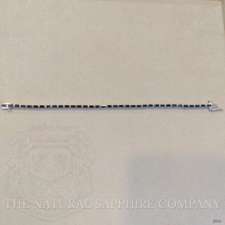 4.89 Ct.Tw. Blue Sapphire Tennis/Line Bracelet, 14K White Gold