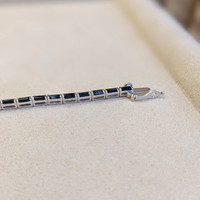4.89 Ct.Tw. Blue Sapphire Tennis/Line Bracelet, 14K White Gold Life Style