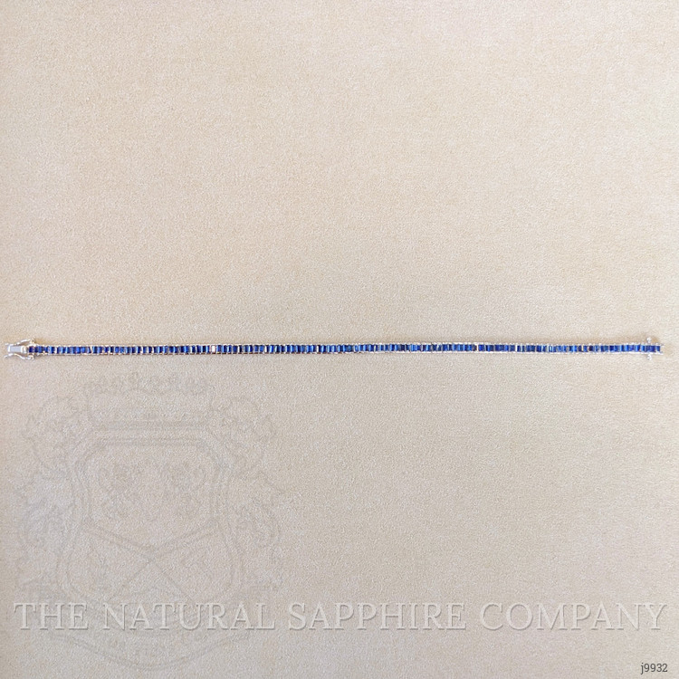 3.60 Ct.Tw. Blue Sapphire Tennis/Line Bracelet, 14K White Gold