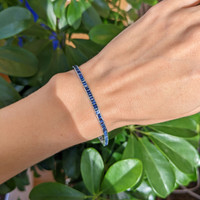 3.60 Ct.Tw. Blue Sapphire Tennis/Line Bracelet, 14K White Gold Life Style