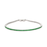 1.12 Ct.Tw. Emerald Tennis/Line Bracelet, 14K White Gold Video