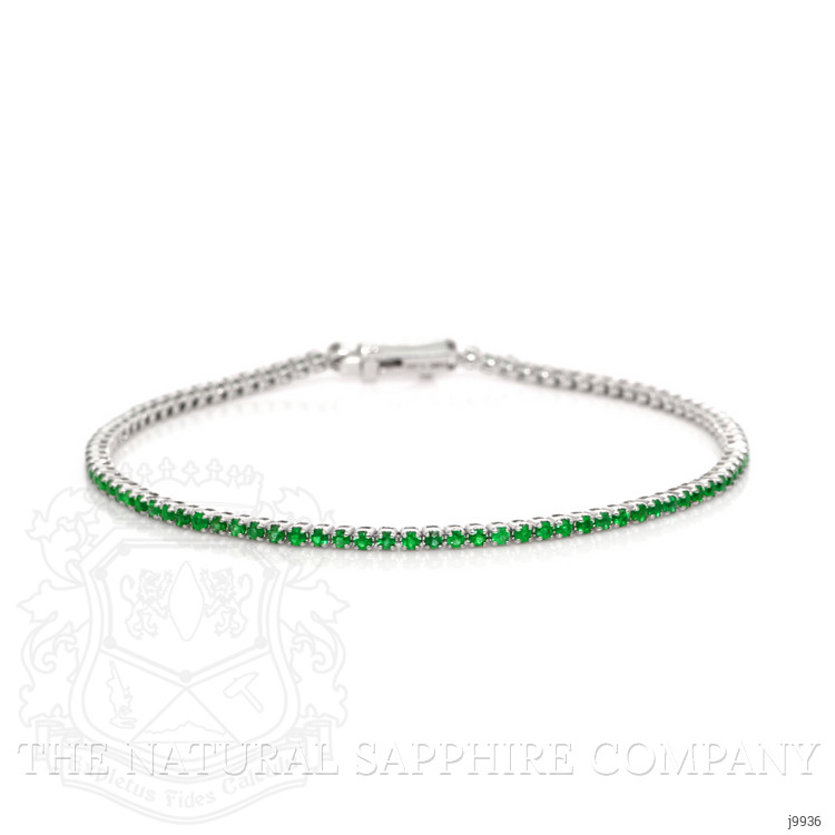 1.12 Ct.Tw. Emerald Tennis/Line Bracelet, 14K White Gold