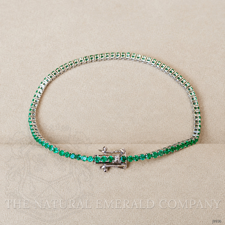 1.45 Ct.Tw. Emerald Tennis/Line Bracelet, 14K White Gold