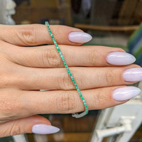 1.45&nbsp;Ct.Tw.Total Carat Weight Emerald Tennis/Line Bracelet, 14K White Gold Life Style