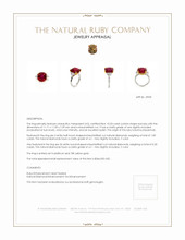 10.03 Ct. Ruby Natural Diamond Three Stone Ring, Platinum & 18K Yellow Appraisal