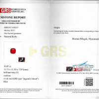 10.03 Ct. Ruby Natural Diamond Three Stone Ring, Platinum & 18K Yellow Scan Report