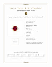 10.03 Ct. Ruby Natural Diamond Three Stone Ring, Platinum & 18K Yellow Scan Report