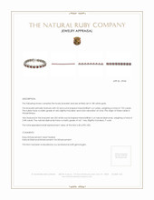7.95 Ct.Tw. Ruby Natural Diamond Pave Bracelet, 18K White Gold Appraisal