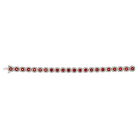 7.95 Ct.Tw. Ruby Natural Diamond Pave Bracelet, 18K White Gold Image
