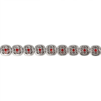 7.95 Ct.Tw. Ruby Natural Diamond Pave Bracelet, 18K White Gold Image