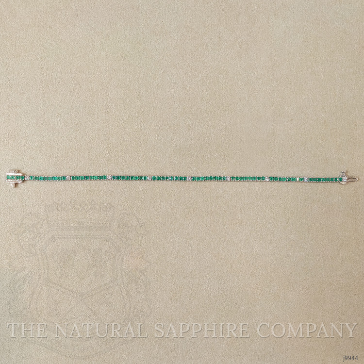 2.31 Ct.Tw. Emerald Natural Diamond Tennis/Line Bracelet, 14K White Gold