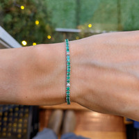2.31 Ct.Tw. Emerald Natural Diamond Tennis/Line Bracelet, 14K White Gold Life Style