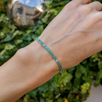 2.31 Ct.Tw. Emerald Natural Diamond Tennis/Line Bracelet, 14K White Gold Life Style