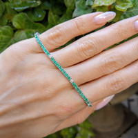 2.31 Ct.Tw. Emerald Natural Diamond Tennis/Line Bracelet, 14K White Gold Life Style
