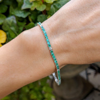 2.31 Ct.Tw. Emerald Natural Diamond Tennis/Line Bracelet, 14K White Gold Life Style