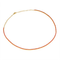 5.01 Ct. Ruby Pave Necklace, 14K Yellow Gold Image