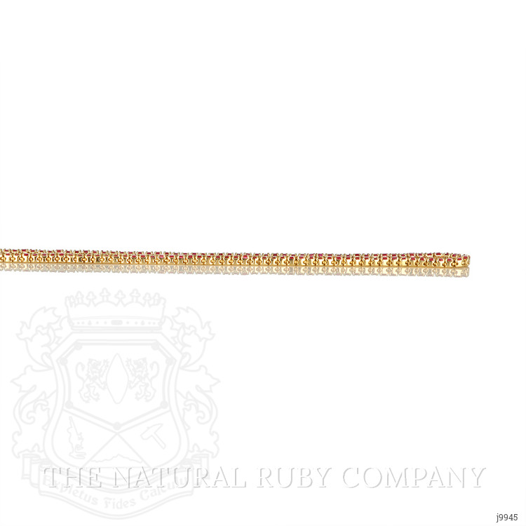 5.01 Ct. Ruby Pave Necklace, 14K Yellow Gold