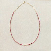 5.01 Ct. Ruby Pave Necklace, 14K Yellow Gold Life Style
