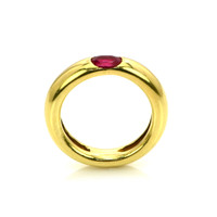 0.60 Ct. Pinkish Red Ruby Bezel Ring, 14K Yellow Gold Image
