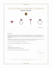 2.06 Ct. Pink Sapphire and Natural Diamond Pave Ring, 18K White & Yellow Appraisal