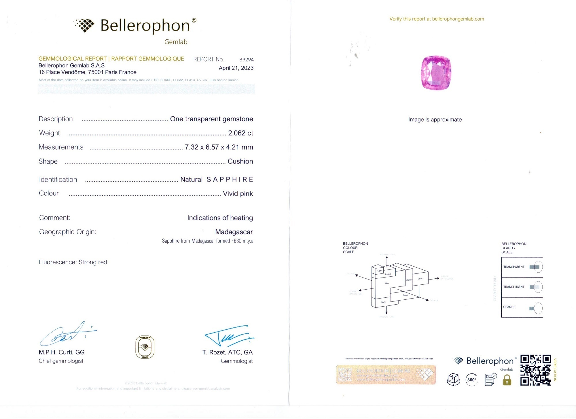 2.06 Ct. Pink Sapphire and Natural Diamond Pave Ring, 18K White & Yellow