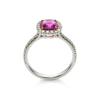 2.06 Ct. Pink Sapphire and Natural Diamond Pave Ring, 18K White & Yellow Image