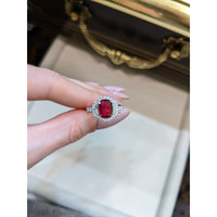 2.01 Ct. Ruby Natural Diamond Three Stone Ring, 18K White Gold Life Style