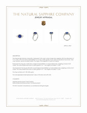 3.04 Ct. Blue Sapphire and Natural Diamond Three Stone Ring, 18K White Gold Appraisal