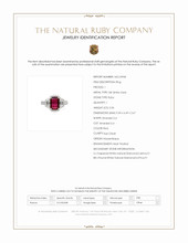 2.06 Ct. Ruby and Natural Diamond Three Stone Ring, 18K White Gold Scan Report