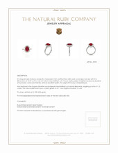 2.88 Ct. Ruby Natural Diamond Pave Ring, 18K White Gold Appraisal